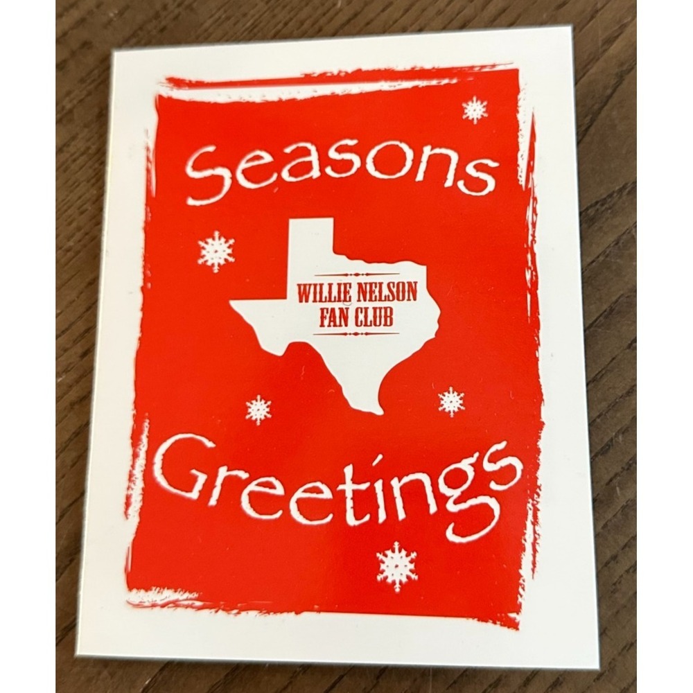 Vtg Willie Nelson Fan Club Seasons Greetings Christmas Card Photograph